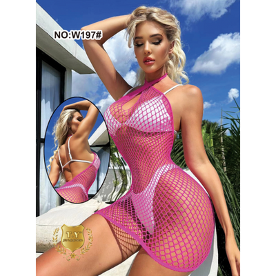 Σέξι Διάφανο Babydoll με Δαντέλα & Διχτυωτό Σχέδιο