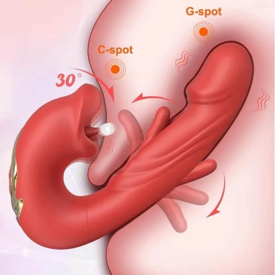 Αδιάβροχος Επαναφορτιζόμενος Δονητής Κολπικής, Κλειτοριδικής και G-Spot Διέγερσης με 7 Λειτουργίες Δόνησης - κόκκινο