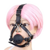 Δερμάτινο Head Harness με Μπαλάκι – Κόκκινο