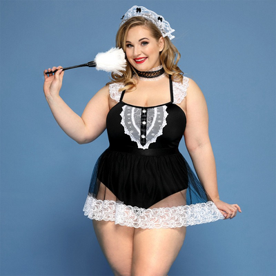 Sexy Στολή Υπηρέτριας Plus Size με Δαντέλα
