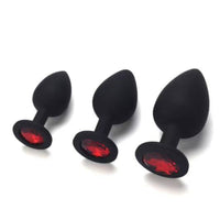 Πρωκτική Σφήνα Μαύρη - Medium Με κόκκινο διαμάντι￼