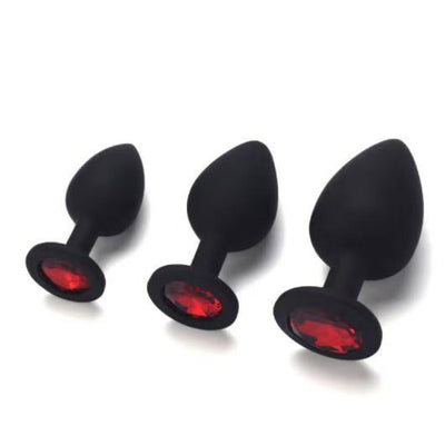 Πρωκτική Σφήνα Μαύρη - Medium Με κόκκινο διαμάντι￼