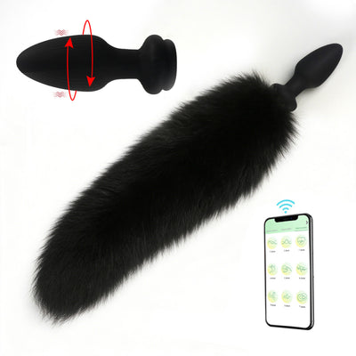 Πρωκτική σφήνα με ουρά και δόνηση ρυθμιζόμενη μέσω εφαρμογής￼