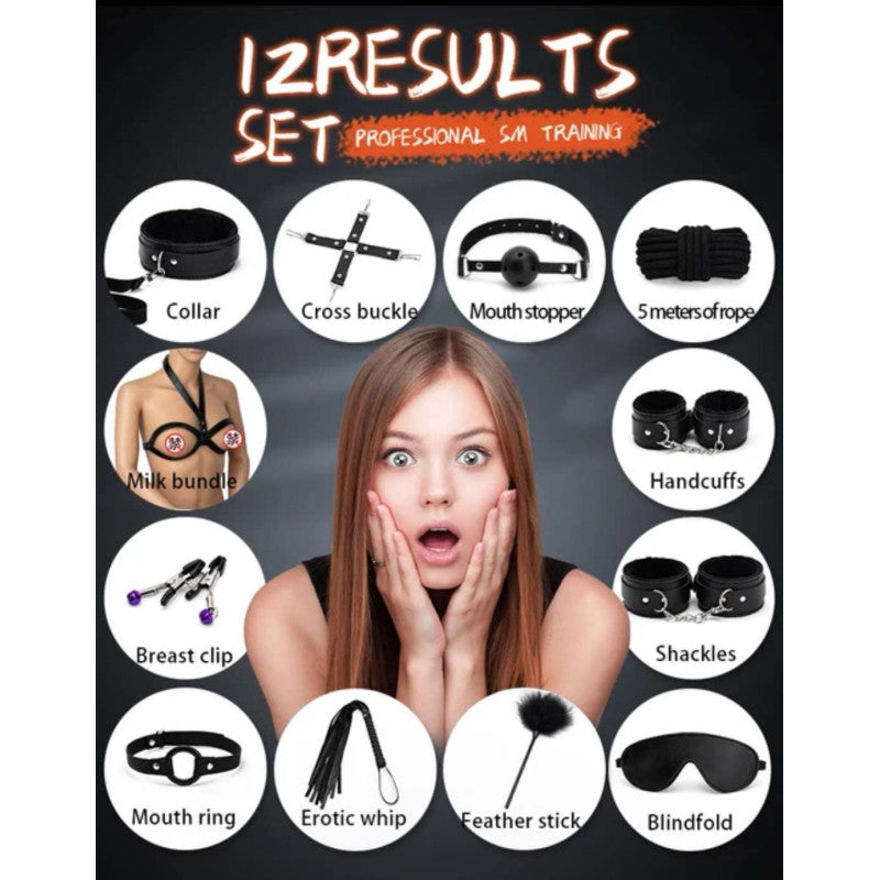 BDSM set 12 Τεμαχίων Μαύρο￼
