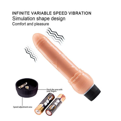 Κλασικός δονητής ομοίωμα πέους Με δόνηση Χρώματος (μπεζ)￼