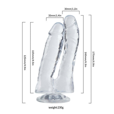 Διπλό Σιλικονούχο Ομοίωμα με βεντούζα - Μπλε